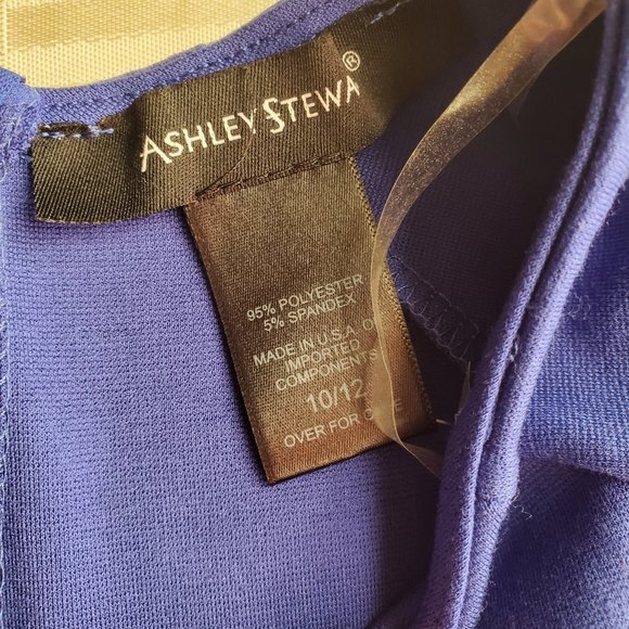 𝅺Ashely Stewart size 10/12 royal blue knit sheath dress - Picture 4 of 8